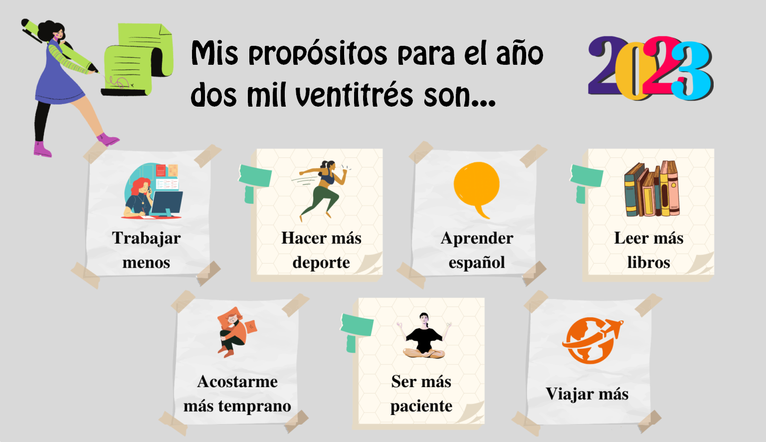 новогодние обещания на испанском языке, propositos