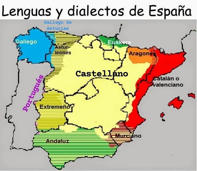 карта диалектов испании